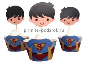 Набор стаканчик и палочка для кексов "Супермен 3"