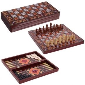 Набор 3 в 1 "Стратегия" 40 см (нарды, шахматы, шашки) Настольные игры