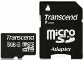 Карта памяти MicroSD 8Gb Transcend (TS8GUSDC4) Class 4 microSDHC