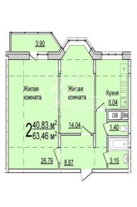 2-комнатная квартира Московская область, гор.Химки, мкр.-н. Сходня, ул. Вишневая, 31к6