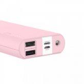 Devia | Портативное зарядное устройство Power Bank 10000mAh 2 USB 2.4 A со встроенным фонариком (Розовый)  Epik