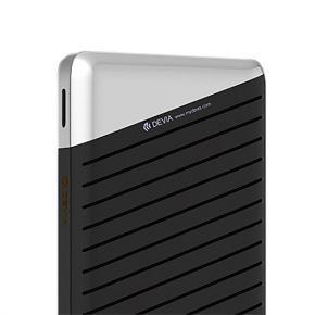 Портативное зарядное устройство 10000Mah 2 USB в прочном корпусе из огнеупорного пластика с алюминиевой вставкой (Черный)  Epik