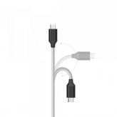 Комплект автомобильное зарядное устройство в металлическом корпусе + дата кабель в текстильной оплетке USB to MicroUSB (Белый / Серебряный)  Epik
