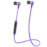 S6-1 | Спортивные беспроводные Bluetooth наушники с пультом управления и микрофоном (Фиолетовый)  Epik