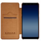 Nillkin Qin натур. кожа | Чехол-книжка для Samsung A530 Galaxy A8 (2018) (Коричневый)  Nillkin