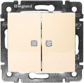 Legrand Переключатель двухклавишный с подсветкой