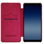 Nillkin Qin натур. кожа | Чехол-книжка для Samsung A730 Galaxy A8+ (2018) (Красный)  Nillkin