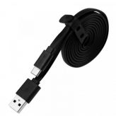 Комплект Компактное автомобильное зарядное устройство Hoco Z1 с 2 USB разъемами + Плоский кабель USB to Type-C (1,2 метра)  Epik