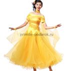 Пышное платье для бальных танцев жёлтое