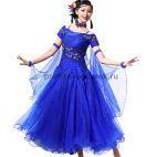 Пышное платье для бальных танцев синее
