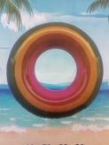 Радужный надувной спасательный круг (70 см)