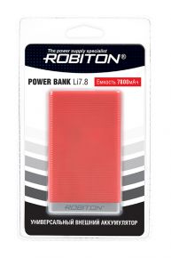 Внешний аккумулятор ROBITON POWER BANK Li7.8-R 7800мАч красный BL1 <span style="white-space:nowrap;"><i class="icon16 color" style="background:#2A2F77;"></i>ROBITON</span>