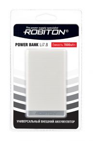 Внешний аккумулятор ROBITON POWER BANK Li7.8-W 7800мАч белый BL1 <span style="white-space:nowrap;"><i class="icon16 color" style="background:#2A2F77;"></i>ROBITON</span>