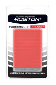 Внешний аккумулятор ROBITON POWER BANK Li13.4-R 13400мАч красный BL1 <span style="white-space:nowrap;"><i class="icon16 color" style="background:#2A2F77;"></i>ROBITON</span>
