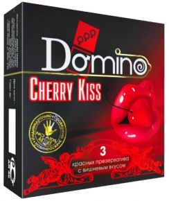 Domino Презервативы Domino Cherry Kiss со вкусом вишни - 3 шт.