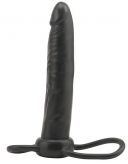Seven Creations Чёрная насадка на пенис для анальной стимуляции WHATA MAN - 16 см. (черный)