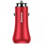 Baseus Gentry | Автомобильное зарядное устройство на 2 USB с функцией быстрой зарядки (Красный)  Baseus