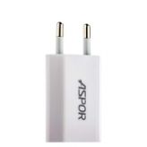 Сетевое зарядное устройство Aspor A821 с кабелем Lightning 1.0 м (USB: 5V 1A), цвет белый