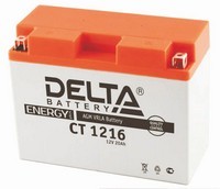 Аккумулятор Мото Delta CT 1216 <span style="white-space:nowrap;"><i class="icon16 color" style="background:#000000;"></i>DELTA</span>