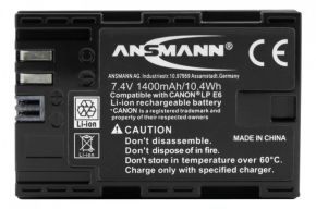 Аккумулятор ANSMANN 1400-0000 A-Can LP E6   BL1 <span style="white-space:nowrap;"><i class="icon16 color" style="background:#000000;"></i>ANSMANN</span>