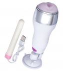 A-toys Мастурбатор-вагина в белой колбе с присоской и функцией нагрева (белый)