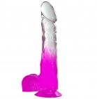 Dream Toys Фиолетовый фаллоимитатор с прозрачным стволом и присоской - 20 см. (фиолетовый)