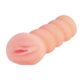 Baile Мастурбатор-вагина с вибрацией и углублениями под пальцы - 16 см. (телесный)