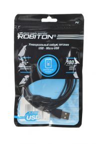 Кабель зарядный ROBITON P8 USB A - MicroUSB, 1,8м черный PH1 <span style="white-space:nowrap;"><i class="icon16 color" style="background:#2A2F77;"></i>ROBITON</span>