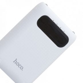 HOCO B20 | Портативное зарядное устройство Power Bank с двумя выходами USB и экраном (10000 mAh) (Белый)  Epik
