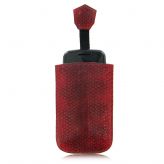 Чехол для мобильного телефона из кожи морской змеи, цвет: красный с натуральным рисунком Quarro