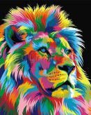 Раскраска по номерам 40*50 см Paintboy картина "Радужный король лев"