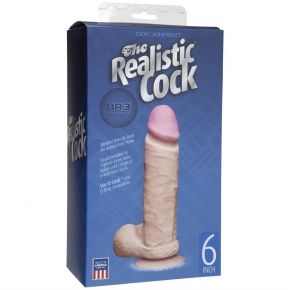 Реалистичный фаллоимитатор The Realistic Cock ULTRASKYN 6” на присоске - 17,3 см. телесный