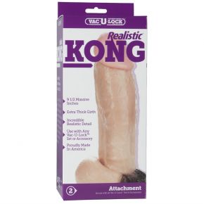 Большая насадка на страпон Vac-U-Lock Realistic Kong - 23 см. телесный