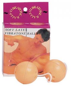 Вагинальные шарики со смещенным центром тяжести SOFT LATEX VIBRATONE BALL бежевый