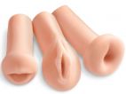 Pipedream Комплект из 3 мастурбаторов All 3 Holes: вагина, анус, ротик (телесный)