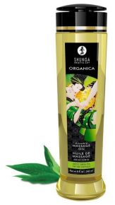 Shunga Массажное масло Organica с ароматом зеленого чая - 240 мл.