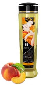 Shunga Массажное масло для тела с ароматом персика Stimulation - 240 мл.