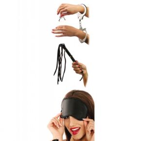 Набор для эротических игр Lovers Fantasy Kit - наручники, плетка и маска Pipedream Набор для эротических игр Lovers Fantasy Kit - наручники, плетка и маска
